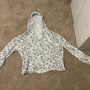 White cheetah print hoodie